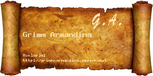 Grimm Armandina névjegykártya